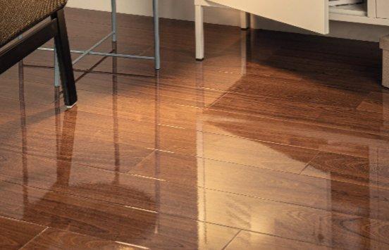 Close-up of High Gloss Laminate Flooring